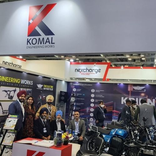 Komal Engineering Works booth display at EV India